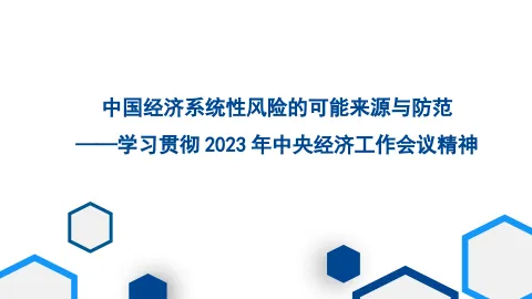 学习贯彻经济工作会议精神解读模板 ：中国经济系统性风险的可能来源与防范