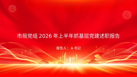 PPT：市局党组2026年上半年抓基层党建述职报告