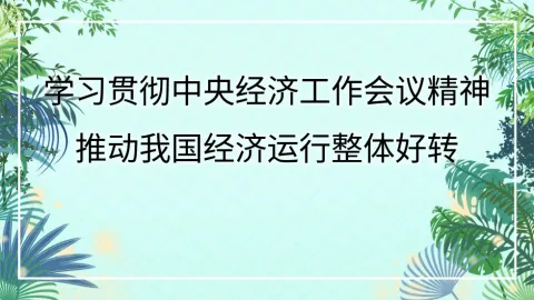 经济工作会议党课讲稿模板