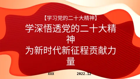 二十大宣讲党课讲稿：学深悟透党的二十大精神+为新时代新征程贡献力量